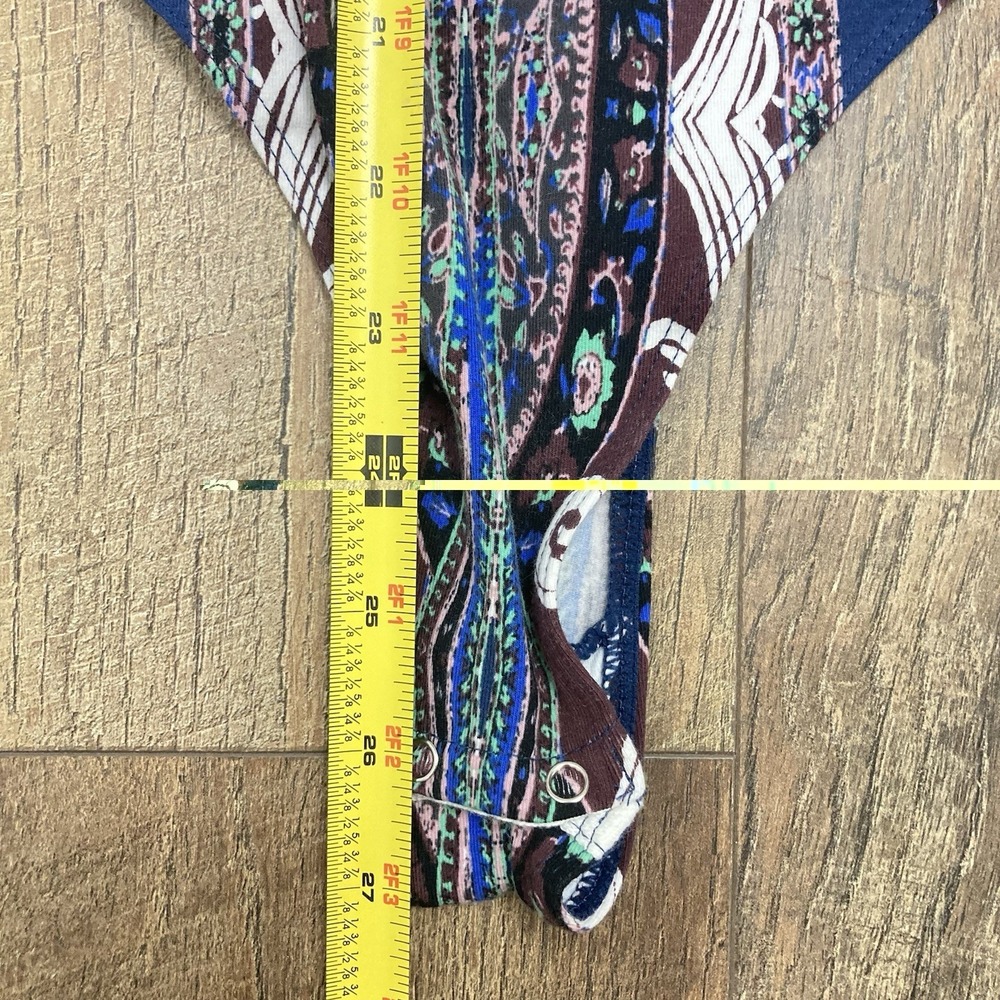 Free People NWT Pick A Place Long Sleeve Bodysuit Blue Combo Paisley Boho sz M - Picture 12 of 13